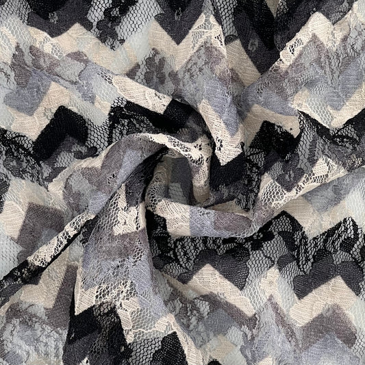 Greyscale | Chevron Print Lace
