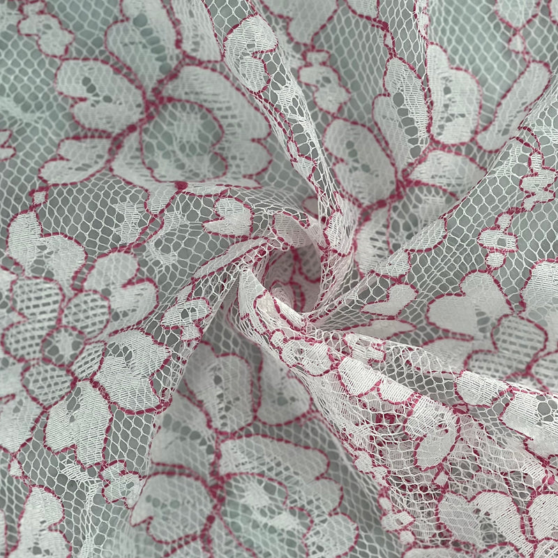 Corded Stretch Lace - Pink | 7316D