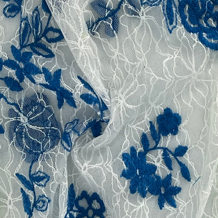Hyper Blue | Embroidered Lace - SKU 7316E #U88-91