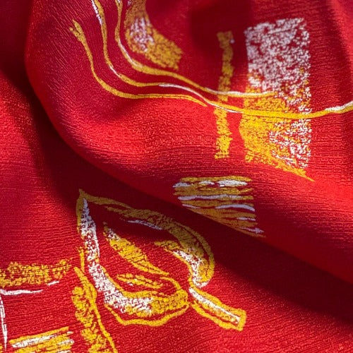 Red #S186 Flore Jacquard Woven Fabric - SKU 7106