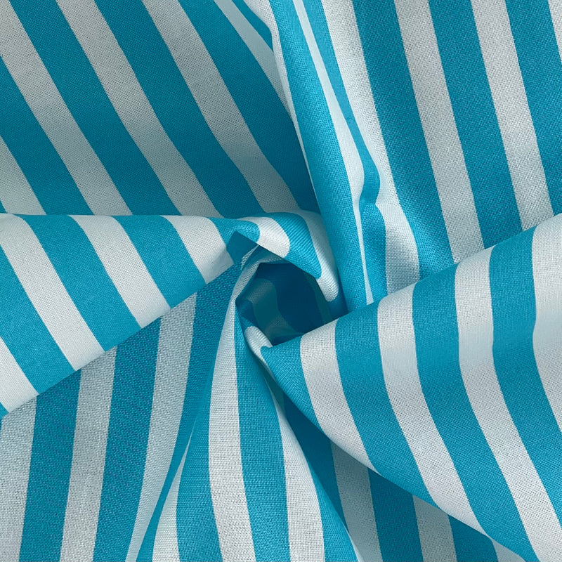 Aqua/White | Stripe Print by Timeless Treasures - SKU 7372A