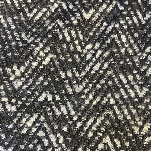 Black #S 63/64 Herringbone Tweed Coating Woven Fabric - SKU 6690