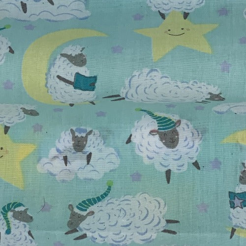 Mint Sheep #UB10 Polyester/Cotton Easy Care Woven Print -SKU 9500A