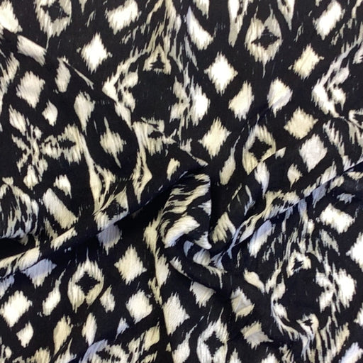 Black #S184 Rayon Woven Print Fabric - SKU 7096