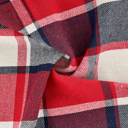 Red/Navy | Asymmetric Tartan Plaid Flannel