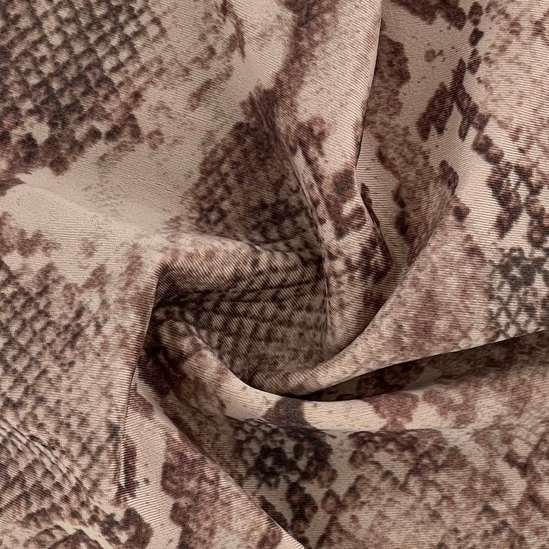 Brown | Snakeskin Print P|S High Stretch Jersey - SKU 7356 #U