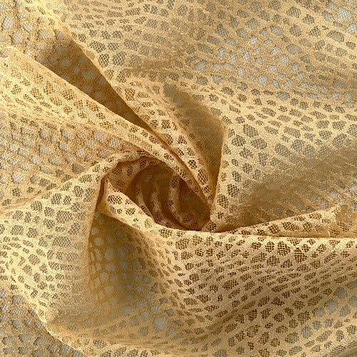 Champagne #S161 Alligator Lace Power Mesh Eco Friendly-Recycled - SKU 7151B