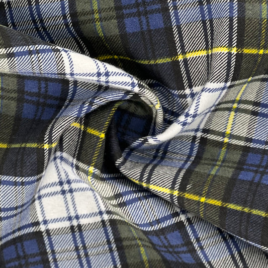 Navy/Hunter | 1-Inch Plaid Flannel Shirting Woven - SKU 6915 #U15/54