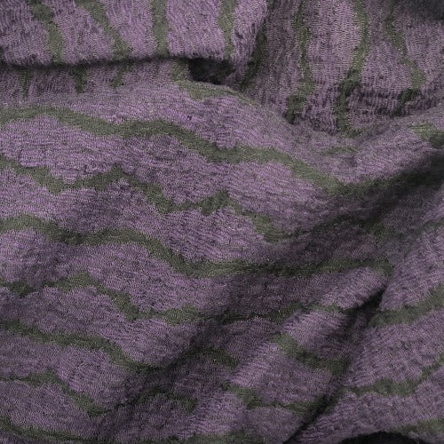 Black/Purple #S/Y Spandex Stripe Jersey Pucker Knit Fabric - SKU 5975