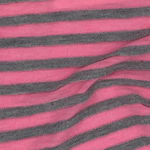 Pink Stretch Girly Ruffle Stripe Knit Fabric - SKU 4556