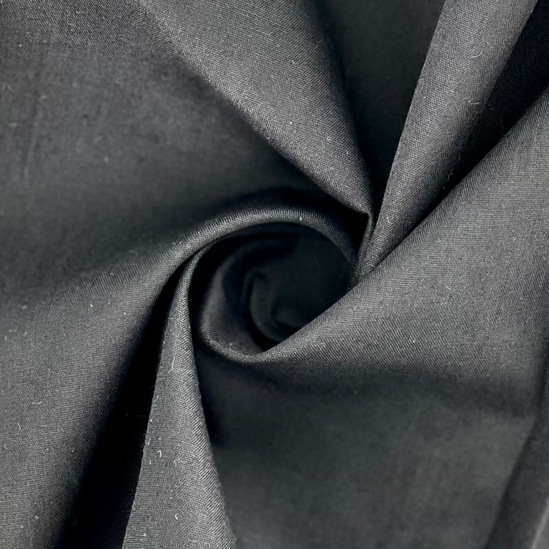 Black Poly/Cotton Broadcloth | REMNANTS