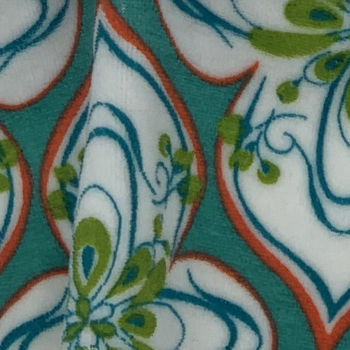 Floral Scroll Velour Print Knit Fabric - SKU 3170A