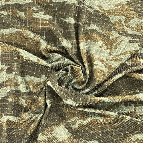 Green Military Grid #U179 Made In America Camouflage Jersey Print Knit Fabric - SKU 6988B