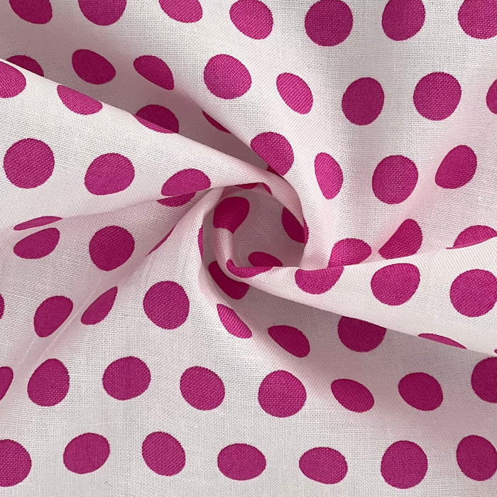 Hot Pink | Dot Print Cotton Woven (by Timeless Treasure) - SKU 7373A