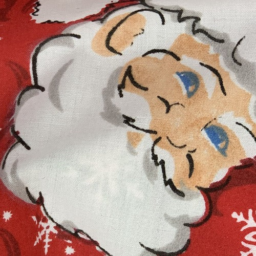 Red Santa #U162 Christmas & Holiday Easy Care Woven Print - SKU 5381