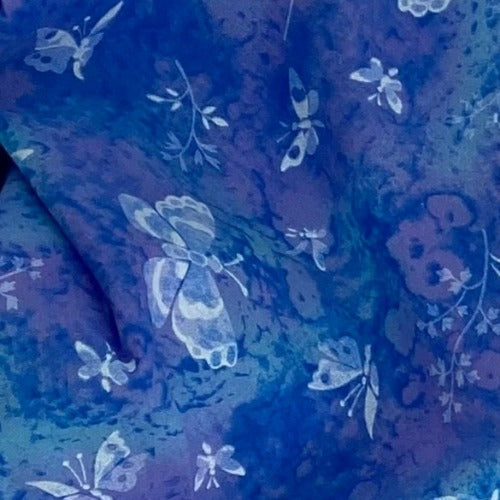 Blue #U146 Butterfly Children Woven Print - SKU #6826