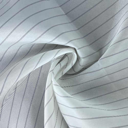 Ivory/Black #S/R Stripe Blouse Weight Yarn-Dye Woven - SKU 7194