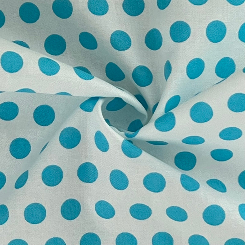 Aqua | Dot Print Cotton Woven (by Timeless Treasure) - SKU 7373A