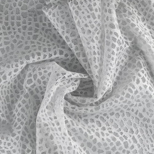 White #S201 Alligator Lace Power Mesh Eco Friendly-Recycled - SKU 7151B