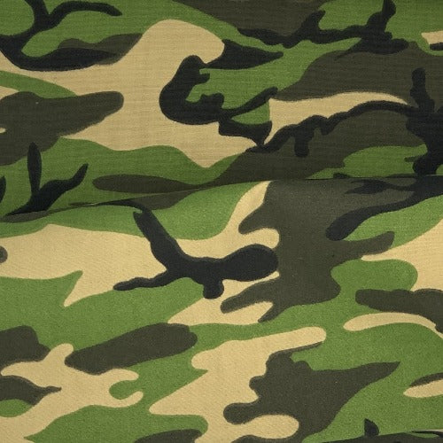 Green #U17 Army Camouflage Easycare WR Polyester/Cotton Print Woven Fabric - SKU 5824G