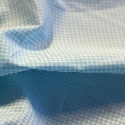 1 Aqua #S199 Gingham 1/16" Check Shirting Woven Fabric - SKU 7110B