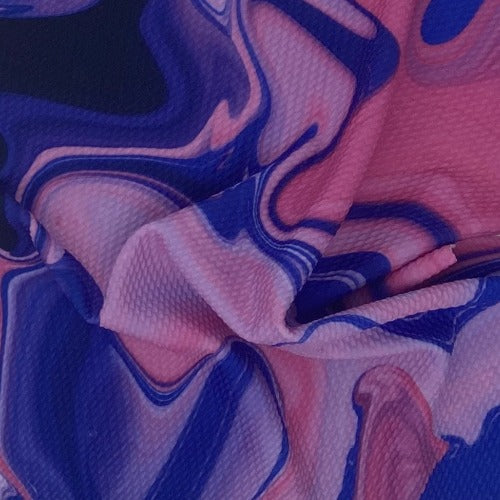 Pink #S29 Swirl Bullet Double Knit Print Fabric - SKU 6132