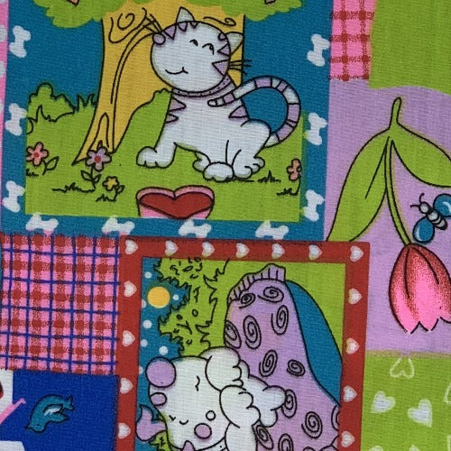 Multi Dogs & Cats Dreams  #S36 Easycare Polyester/Cotton Print Woven Fabric-SKU 5824A