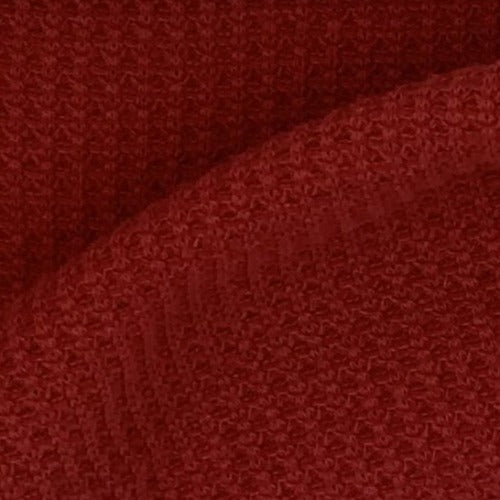 Red Textured Knit Fabric, Stretch Polyester