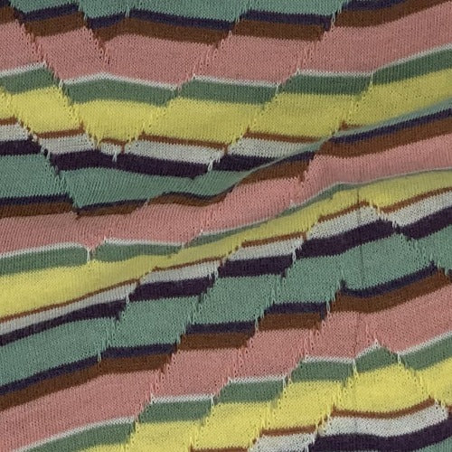 Yellow Pyramid #SS222 Jacquard Stripe Jersey Knit Fabric - SKU 4433