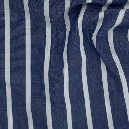 Indigo #S/201 Shirting Stripe Woven Fabric-SKU 6223