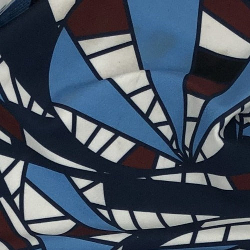 Blue/Navy #U165 Stain Glass Polyester Spandex Jersey Print Knit Fabric - SKU 6020