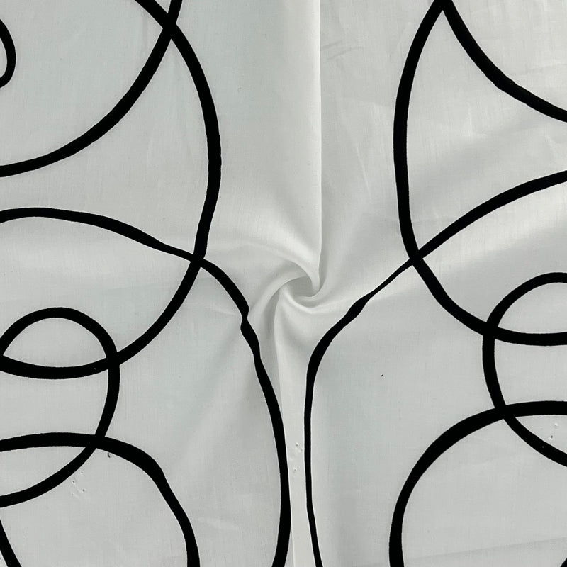 White | Doodle Print Shirting - SKU 7336 #U66