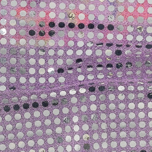 Lilac #S801/2/3 Dot Sequin Polyester Mesh Knit Fabric - SKU 7154F