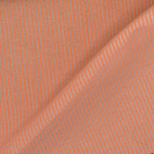 Orange/White #SS96 1/16  Seersucker Stripe Shirting Woven Fabric " - SKU 4732A