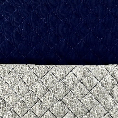 Silver/Navy #S63 Quilt by Fabri-Quilt "Made in America" Cotton Woven Fabric SKU 7165B