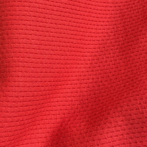 Red #S27 Dimple Interlock "Made In America" 10 Ounce Knit Fabric - SKU 6193