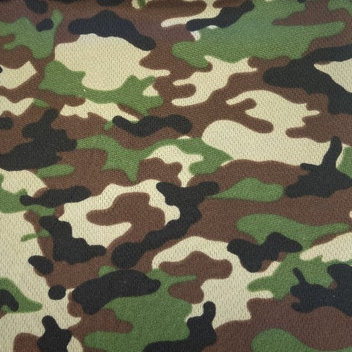 Green/Black #U177 Dimple Mesh Camouflage Knit Fabric - SKU 4562