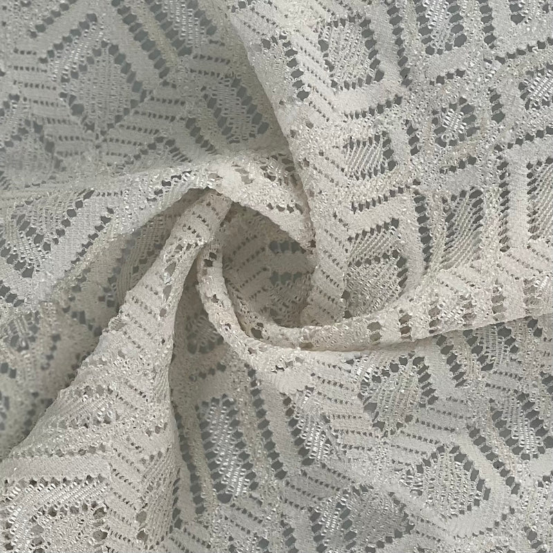 Geometric Lace - White | 7316F