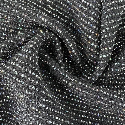 Black #S801/802/803 Velour Sparkle Knit Fabric - SKU 7154O