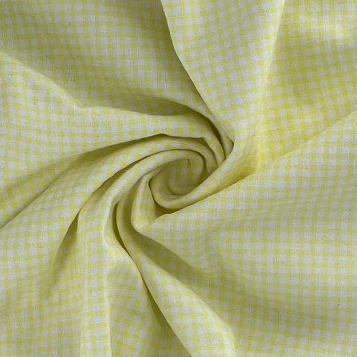 Yellow/White #U108 Check Woven Fabric - SKU 2349