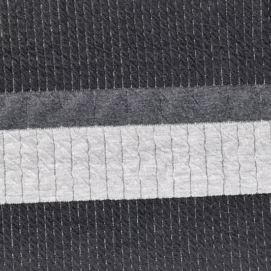 Black/Grey | Stripe Jacquard Texture Knit - SKU 7339 #U96