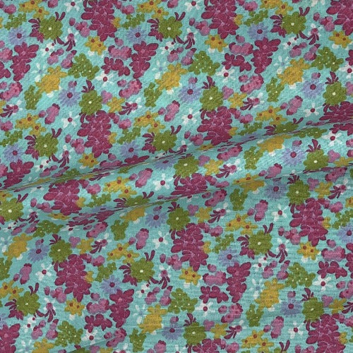 Mint Bouquet Calico #UB8 Cotton Woven Fabric 45"- SKU 8001C