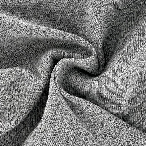 Heather Grey #S21 Rib 2x2 "Made In America" Rib Knit Fabric - SKU 7152