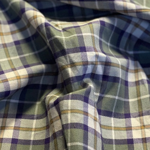 1 Avocado #S199 Divinchi Plaid Shirting Woven Fabric - SKU 7111C