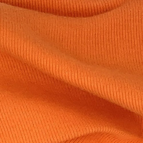 Orange Rib Cotton Open Width Knit Fabric - SKU 3196E