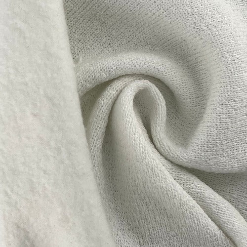 White #S187 Nantucket Fleece Stretch Terry Knit Fabric - SKU 7171