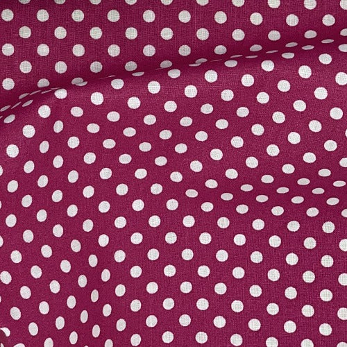 Pink White #U1 3/16" Dot #U1 Cotton Woven Fabric 45", - SKU 8000