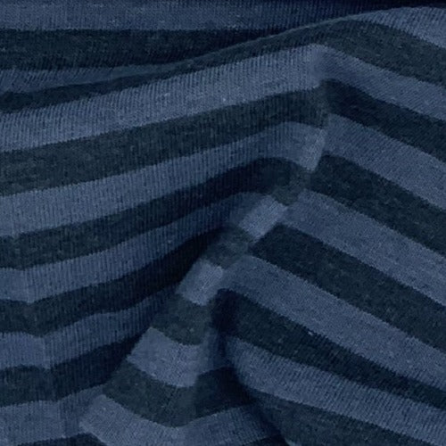 70 100% Cotton Striped French Terry Cloth White with Blue Stripes