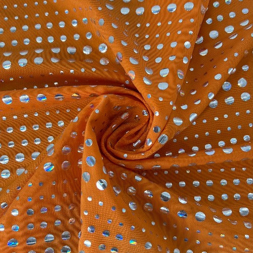 Orange #S/P Sequin Polyester Jersey Knit Fabric - SKU 7154R