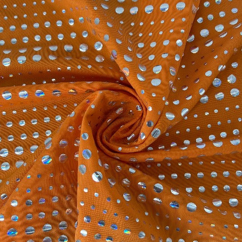Orange #S/P Sequin Polyester Jersey Knit Fabric - SKU 7154R